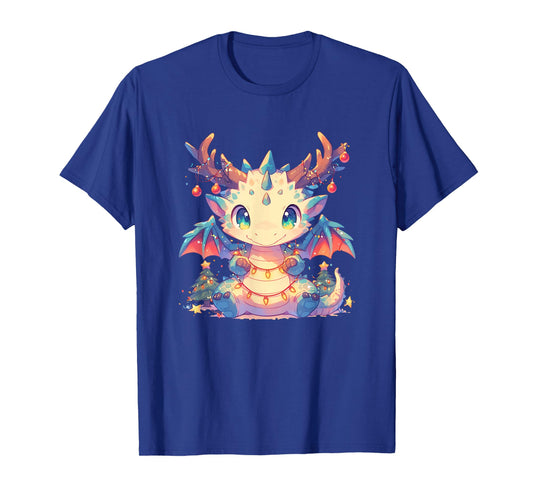 Dragon Wrapped In Christmas Lights - Dragon Christmas T-Shirt