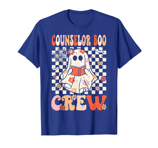 Groovy Boo Counselor Crew Ghost Women Halloween Counselor T-Shirt