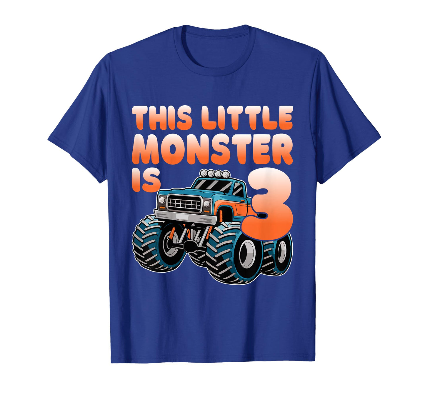 This Little Monster Is 3 Kids 3rd Birthday Monster Truck T-Shirt