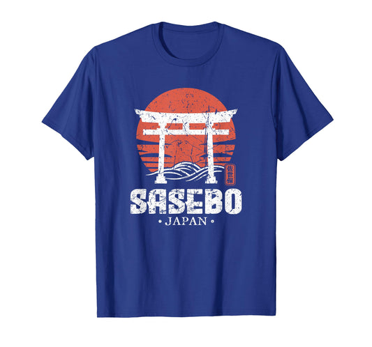 Retro Sasebo Japan Torii Gate Japanese Kanji Souvenir T-Shirt