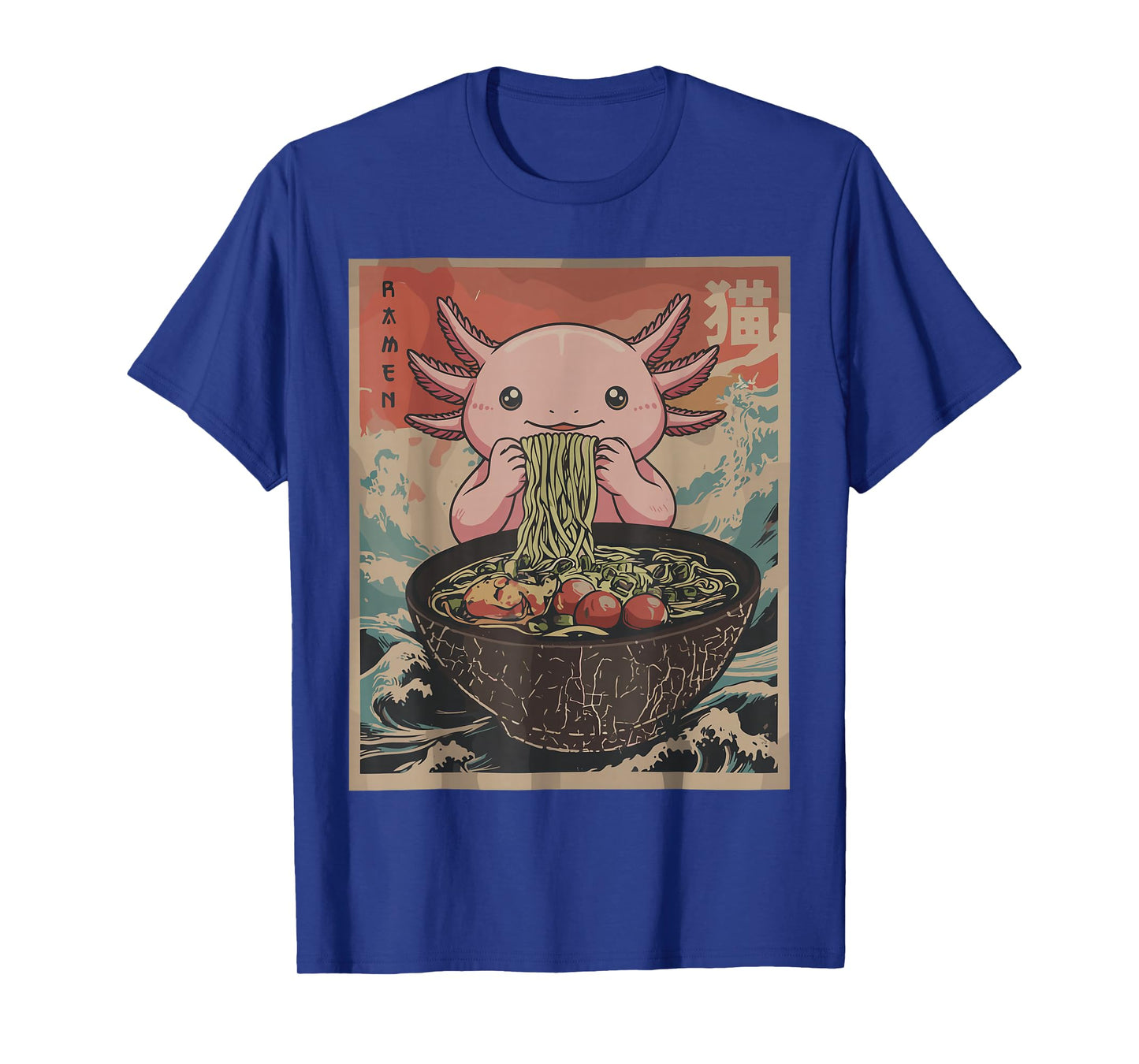 Ramen Japanese Graphic Tees Axolotl Anime Shirts for Men T-Shirt