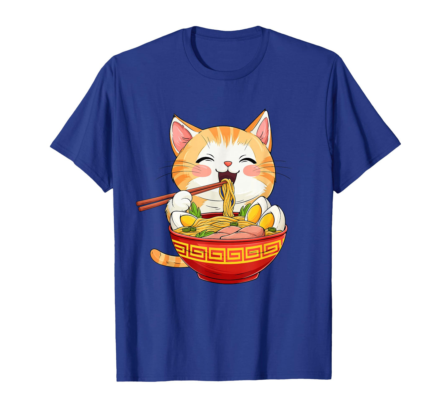 Japan Cat Eating Ramen Noodle – Kawaii Anime Style T-Shirt