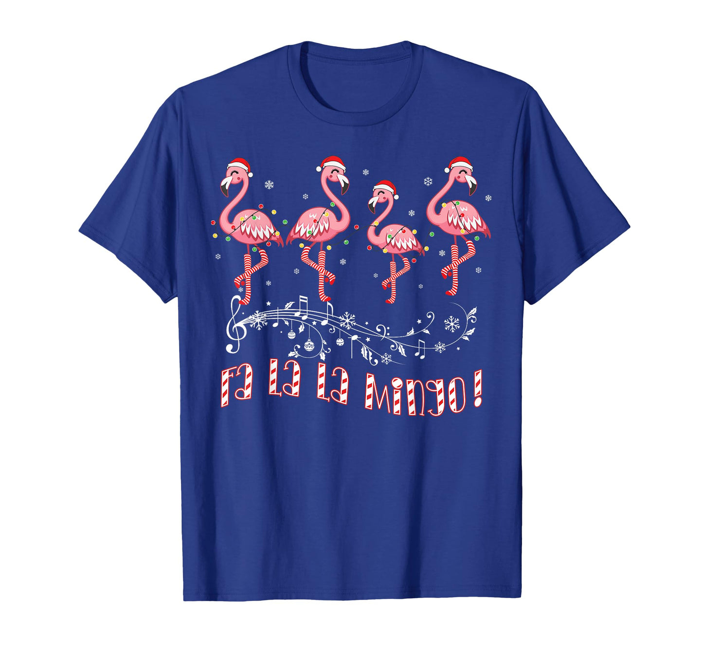 Candy Cane Flamingoes Fa La La MINGO Flamingo Christmas T-Shirt