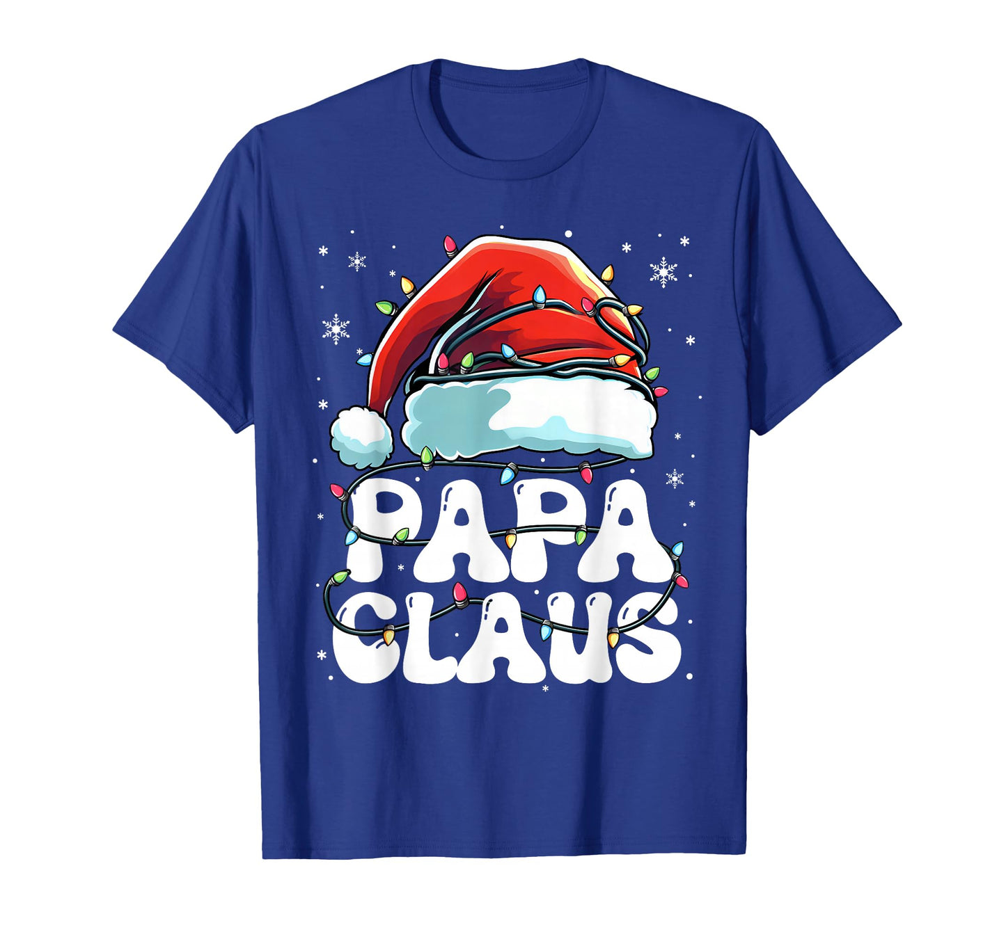 Groovy Papa Claus Christmas Lights Family Xmas Pajama T-Shirt