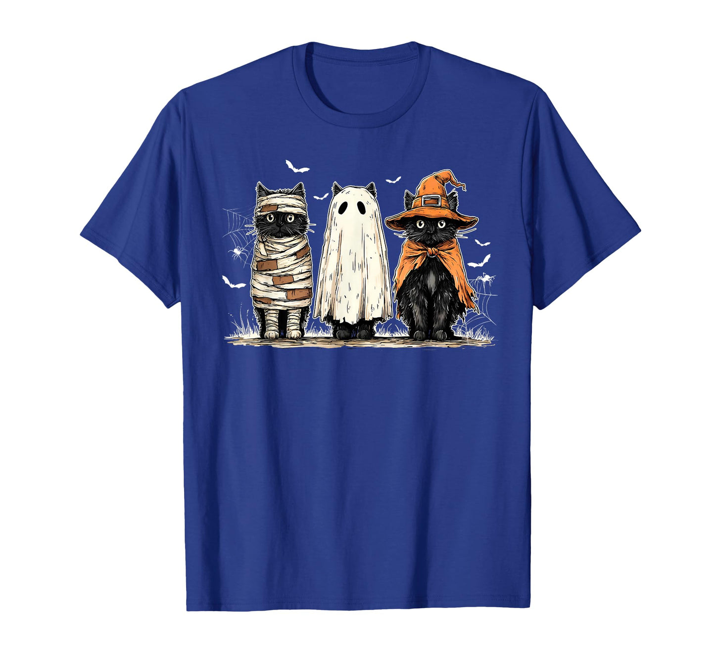 Black Cat Spooky Season Ghost Witch Mummy Funny Halloween T-Shirt