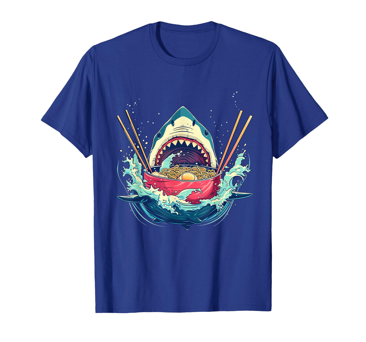 Shark Eating Ramen Noodles Japanese Noodles Shark Ramen Bowl T-Shirt
