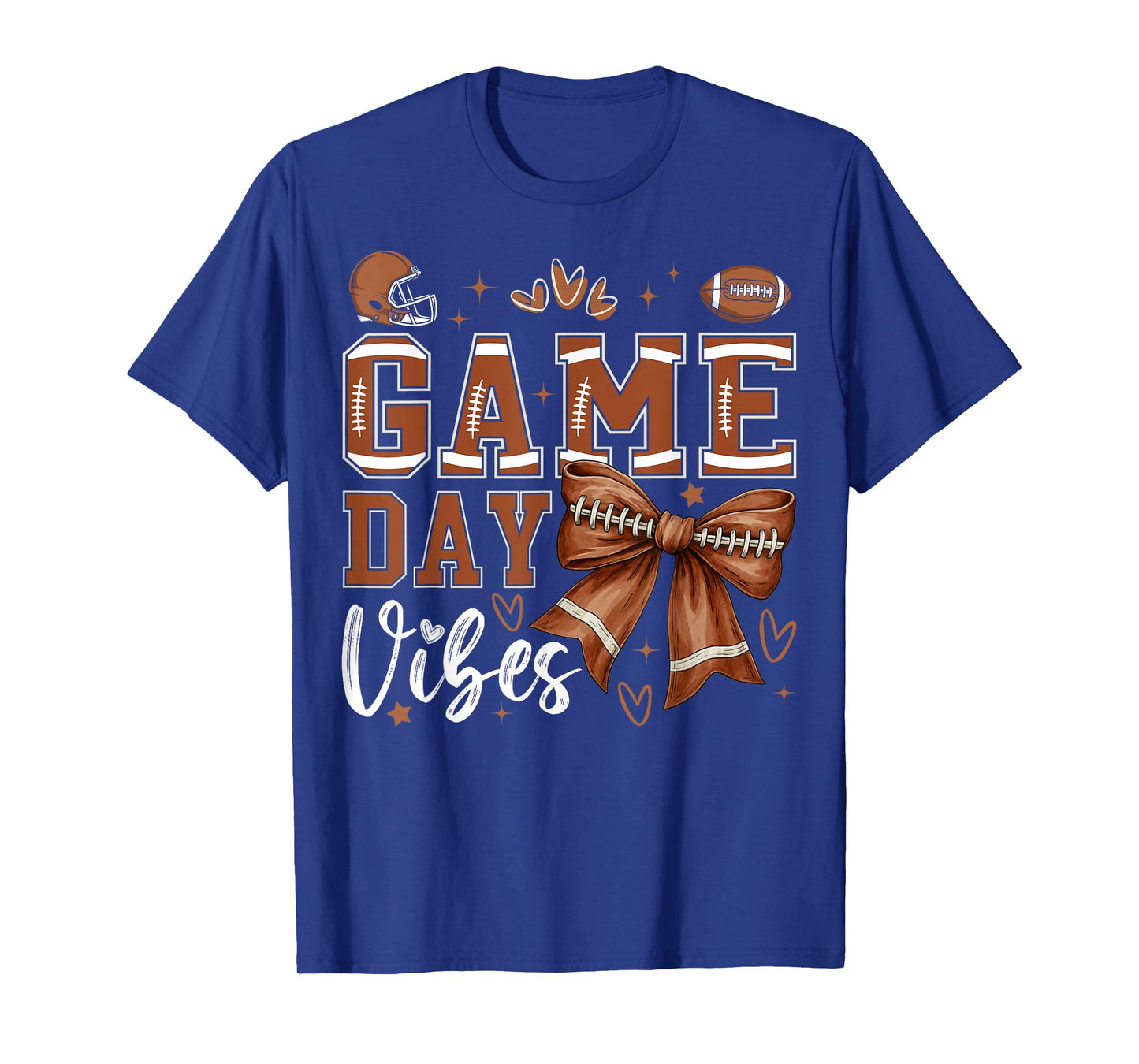 Game Day Vibes Football Coquette Bow Football Girl T-Shirt