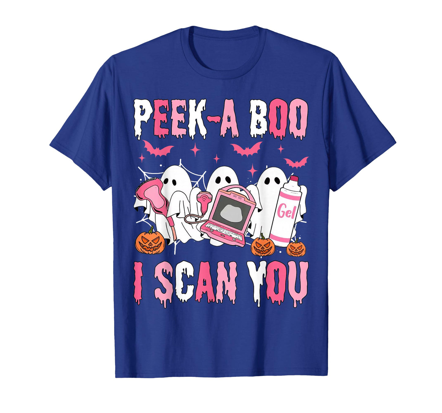 Peek A Boo I Scan You Spooky Sonographer Ultrasound Tech T-Shirt