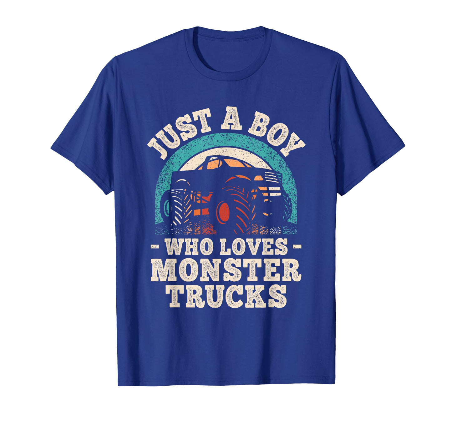 Just A Boy Who Loves Monster Trucks Funny Monster Truck T-Shirt