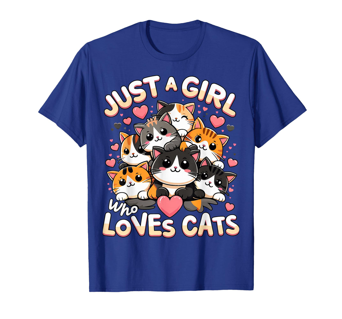 Just A Girl Who Loves Cats Cute Kitten Kawaii Cat Lover T-Shirt