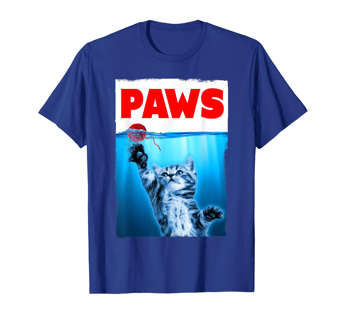 Paws Cat Parody Chasing String Ball T-Shirt