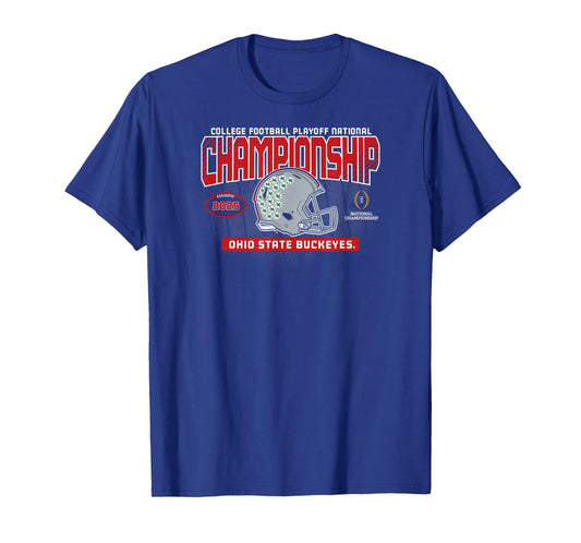 Ohio State Buckeyes National Championship 2025 Helmet Black T-Shirt
