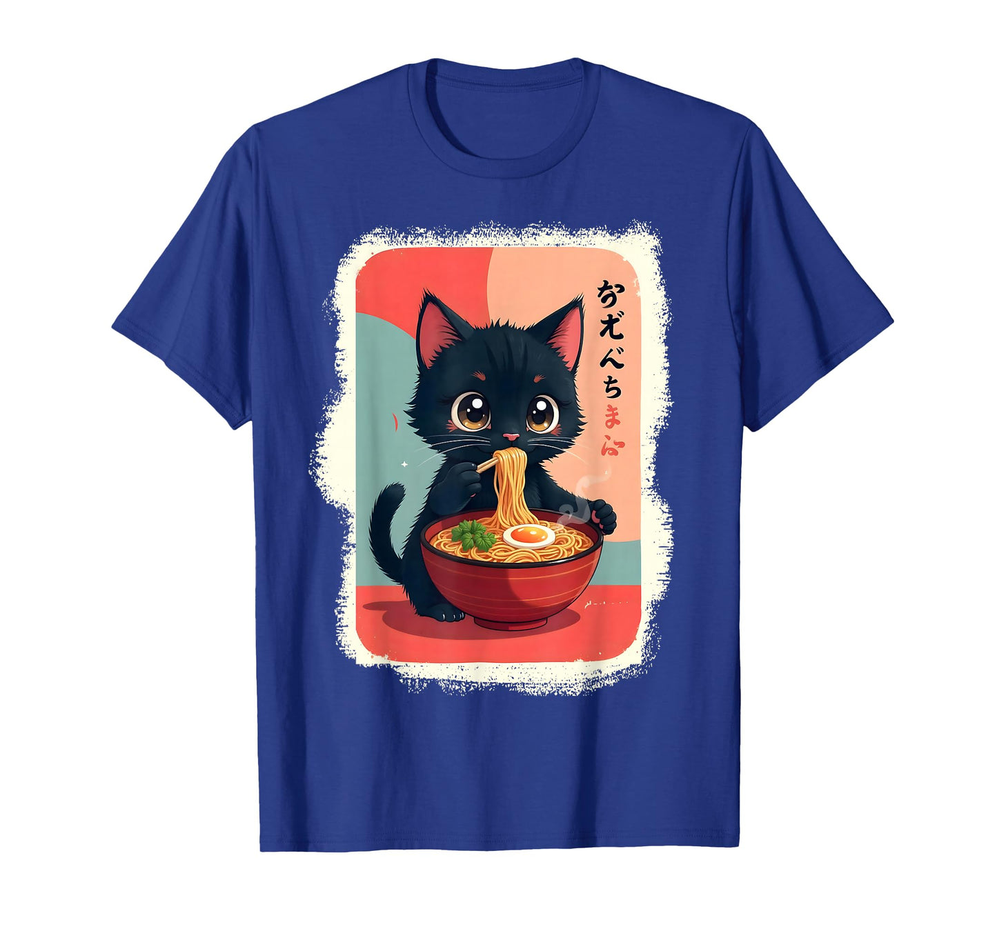 Kitten Eating Japanese Noodles Anime Manga Baby Cat Ramen T-Shirt