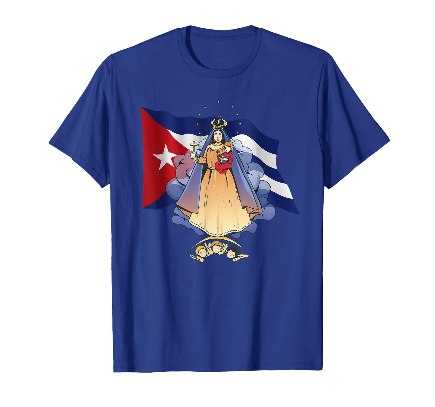 Virgen de la Caridad del Cobre Patrona de Cuba & Cuban Flag T-Shirt