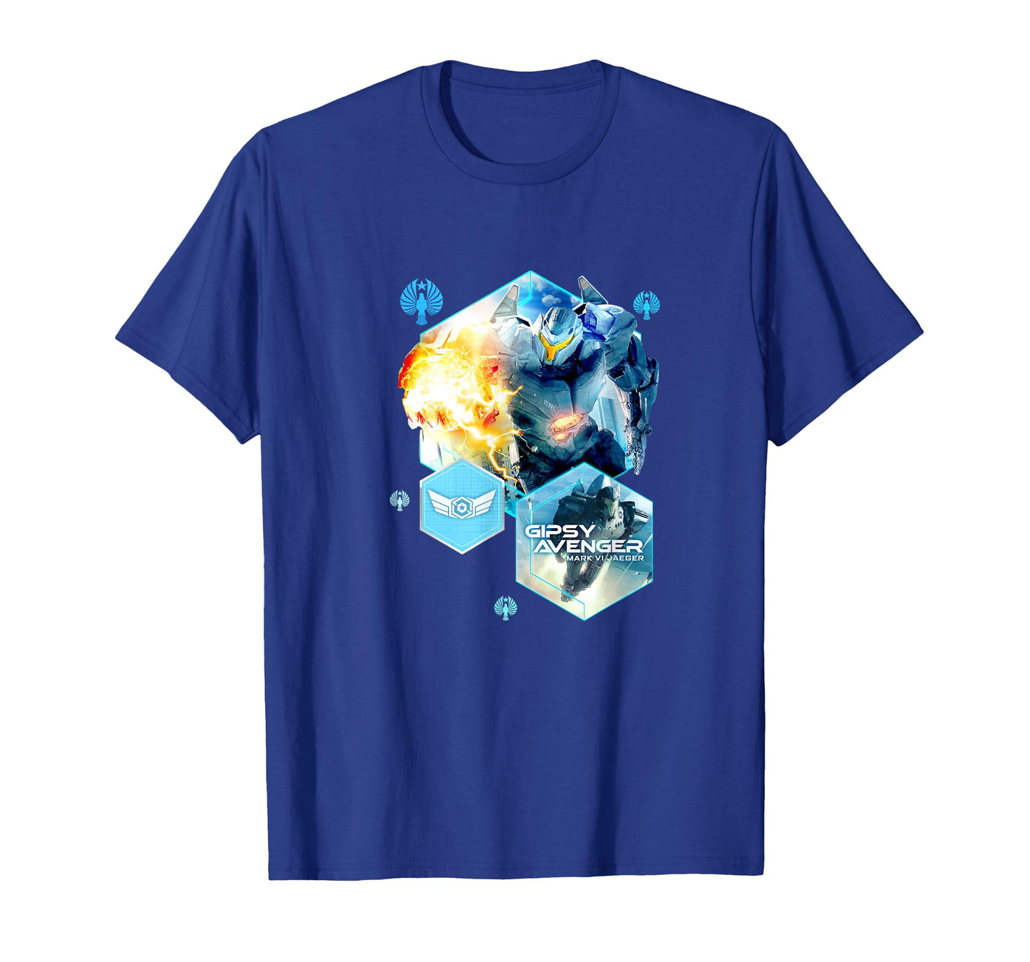 Pacific Rim Gipsy Avenger Flight T-Shirt - Black, Unisex-Adults, Short Sleeve, Small