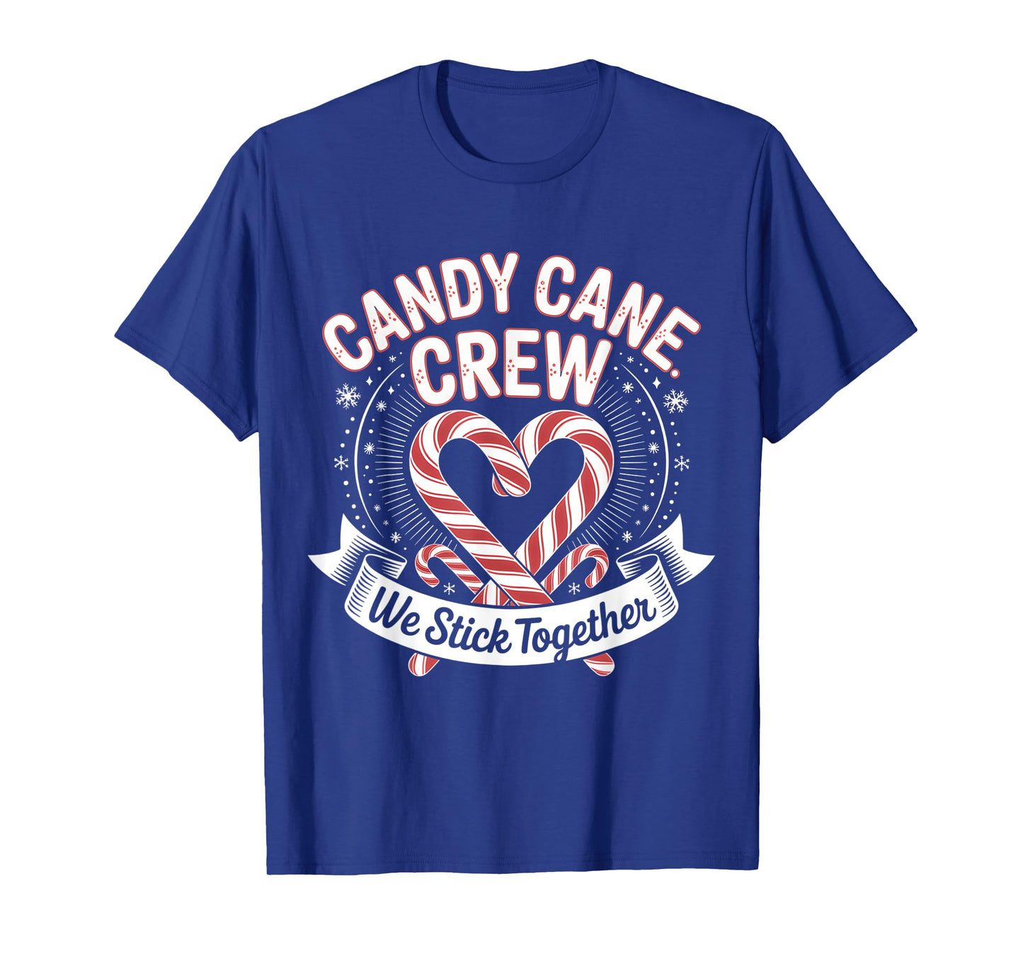 Christmas Candy Cane Heart Crew Family Matching Pajamas T-Shirt