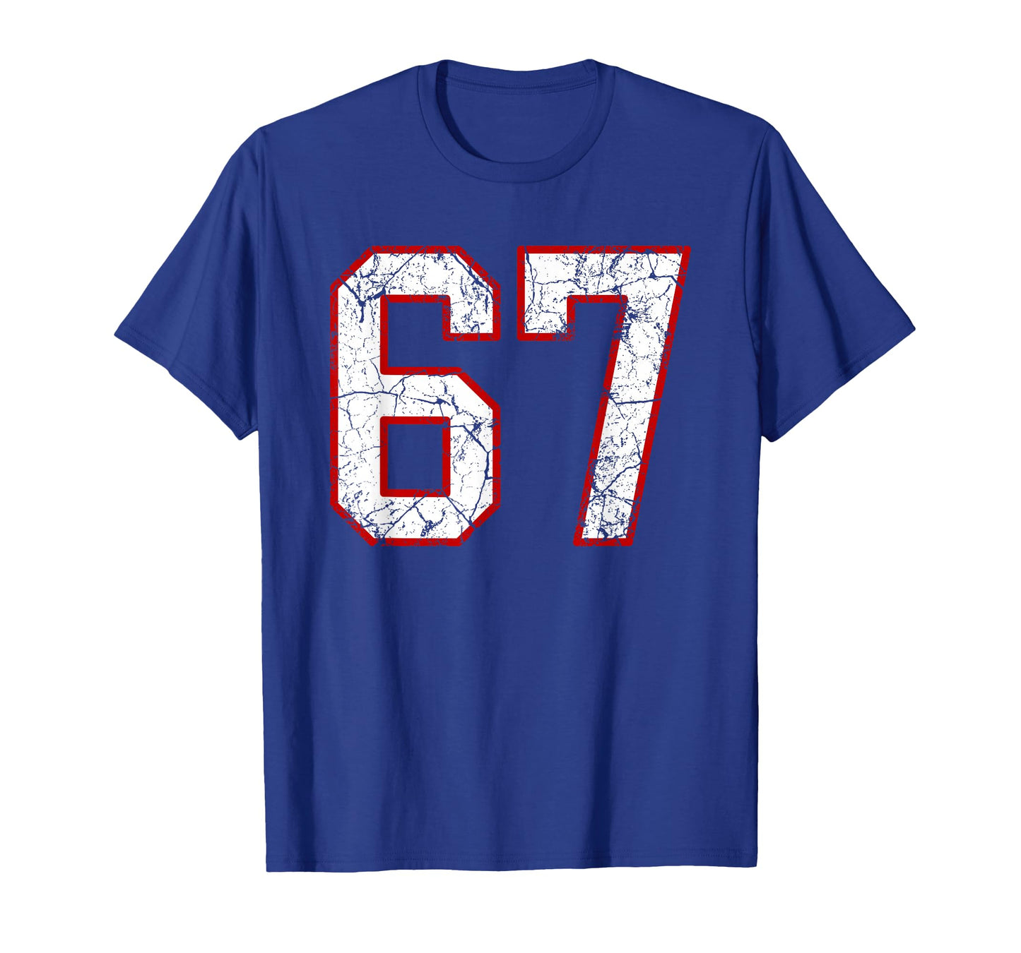 White and Red Sports Number 67 Jersey Uniform Player T-Shirt