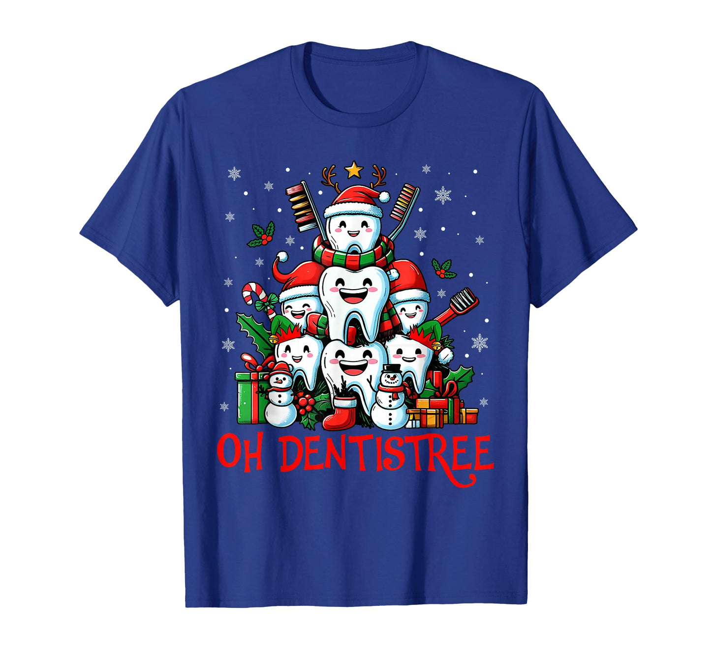Oh Dentistree Teeth Dentistry Dental Dentist Christmas Tree T-Shirt