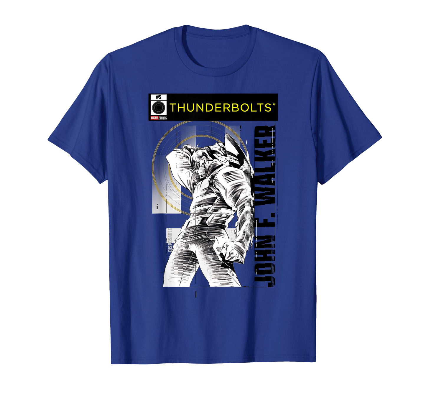 Marvel Studios Thunderbolts John F Walker B&W Comic Cover #5 T-Shirt