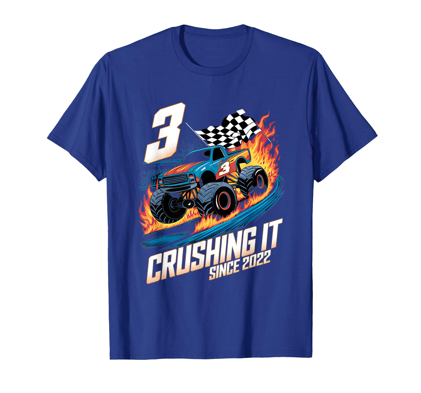 Crushing It Since 2022 3th Birthday Kids Monster Truck T-Shirt