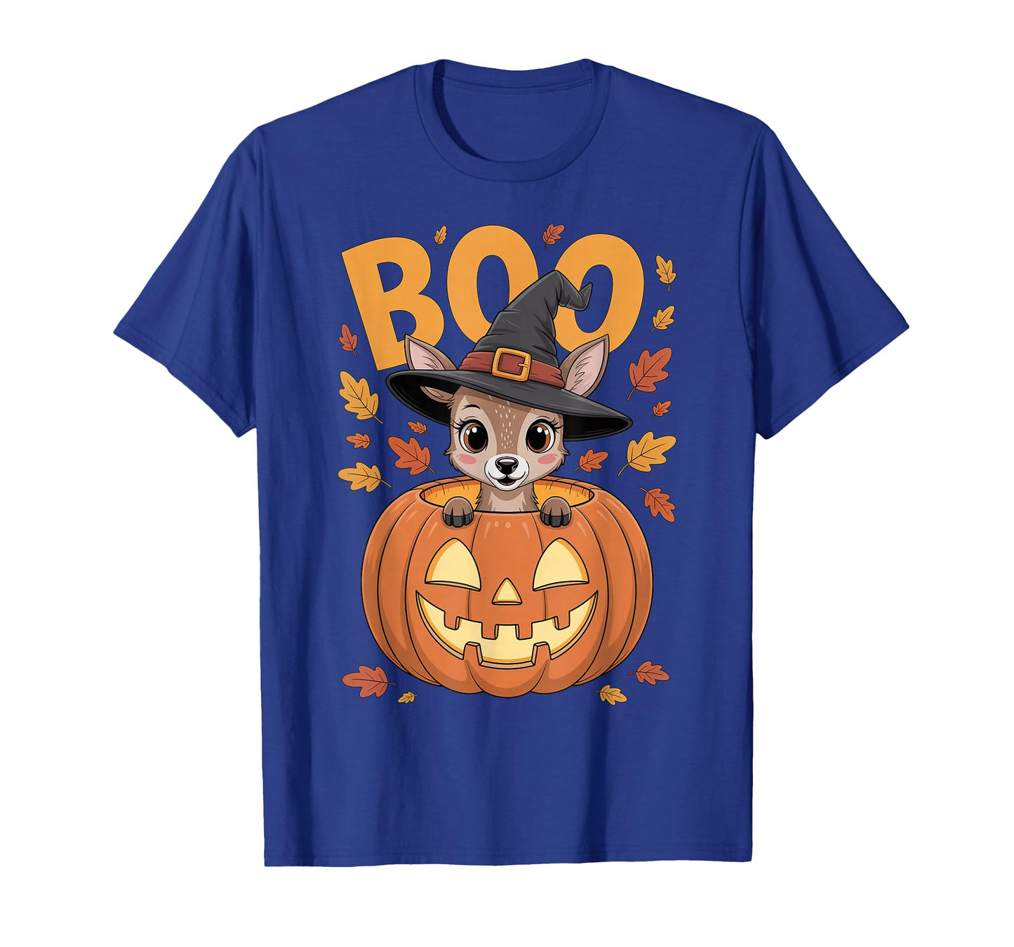 Deer Costume on Pumpkin Halloween Deer T-Shirt