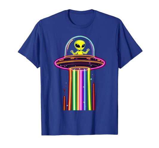 Alien Spaceship Lights colorful Kids Galaxy UFO Lovers T-Shirt