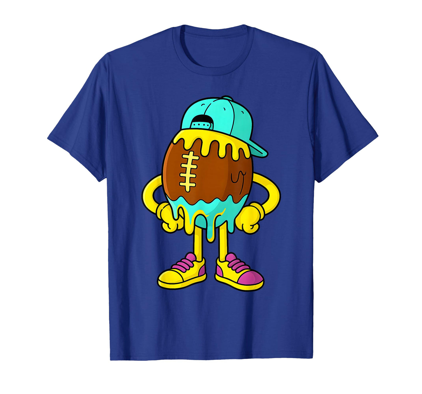 Football Drip Boys Football Ice Cream Drip Character T-Shirt