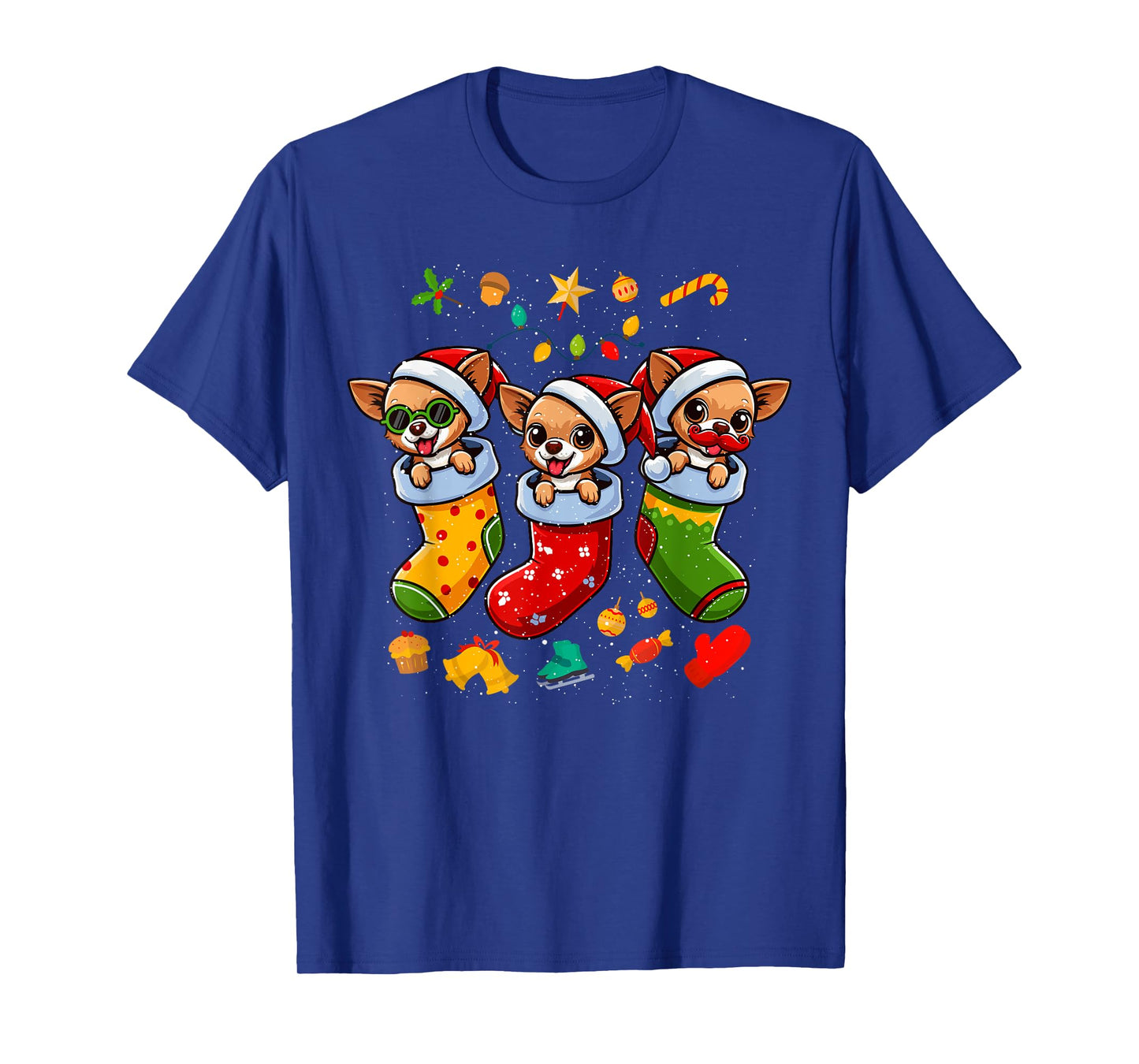Chihuahua Santa Claus Christmas Stocking Dog X-Mas Dogs T-Shirt