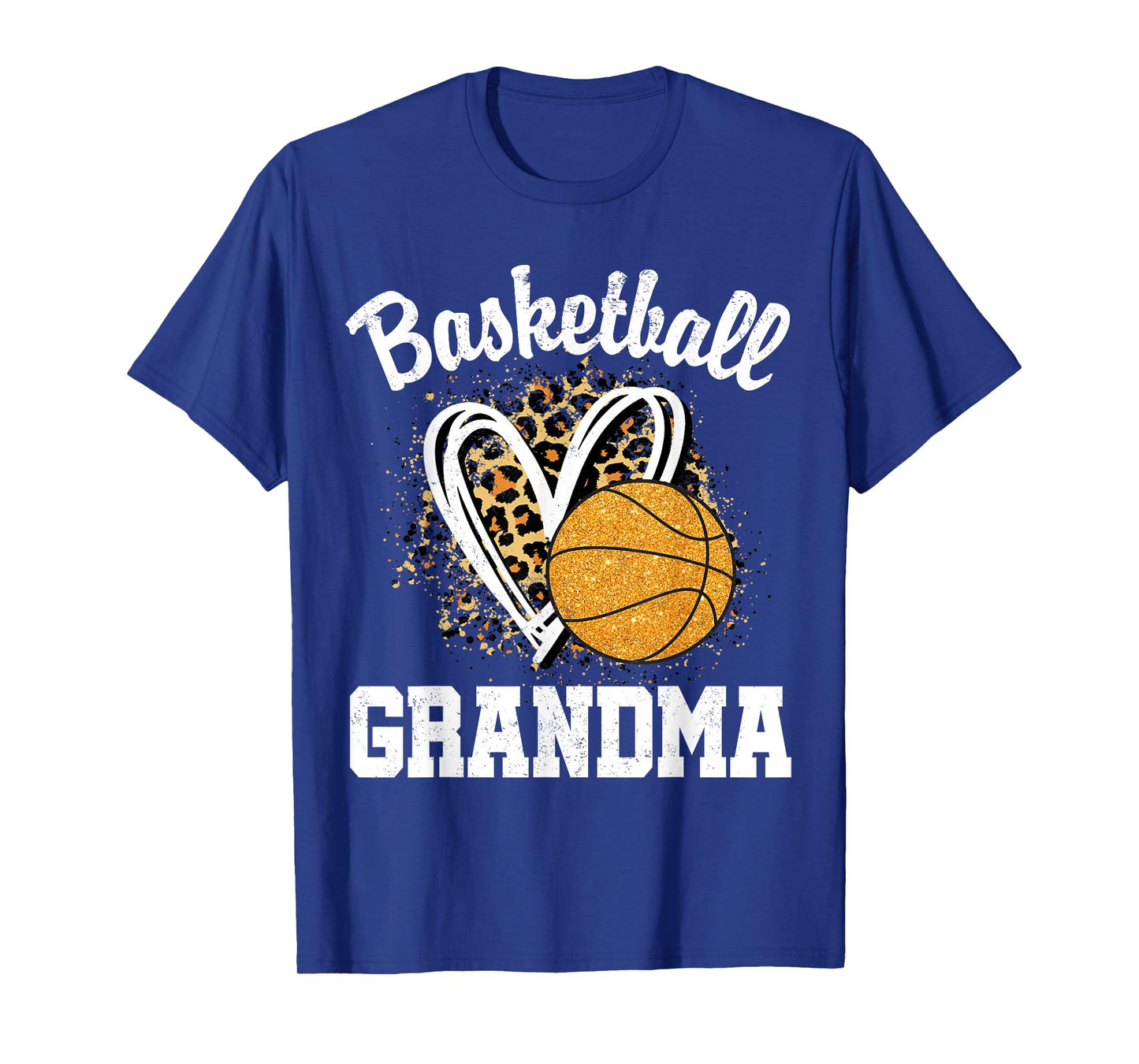 Basketball Grandma Leopard Heart T-Shirt
