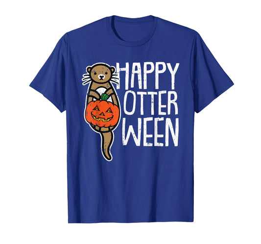 Happy Otter-Ween Lazy Halloween Costume Funny Animal Pun T-Shirt