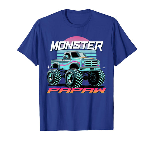 Monster Truck Papaw Aesthetic Monster Truck 80's Retrowave T-Shirt