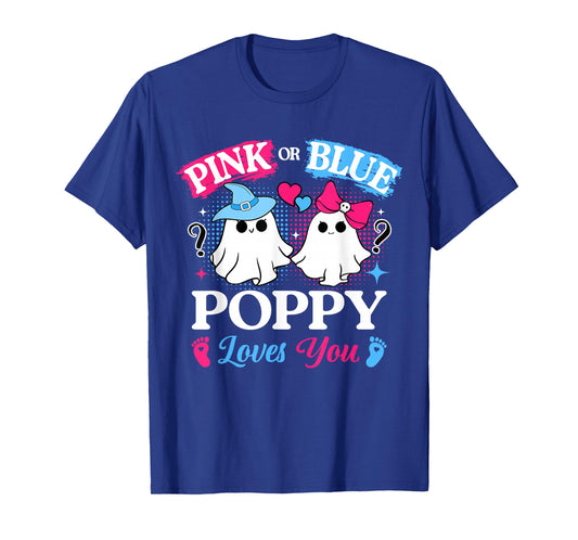 Pink or Blue Poppy Loves You Gender Reveal Halloween T-Shirt