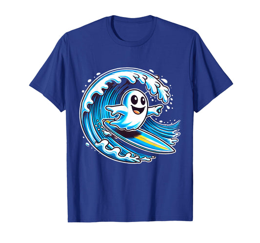 Ghost Surfing Surfer Halloween Men Women T-Shirt