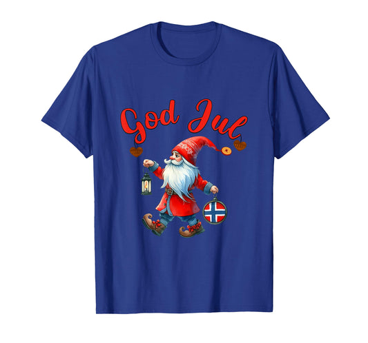 God Jul, Swedish Tomte Gnome, Scandinavian Merry Christmas T-Shirt