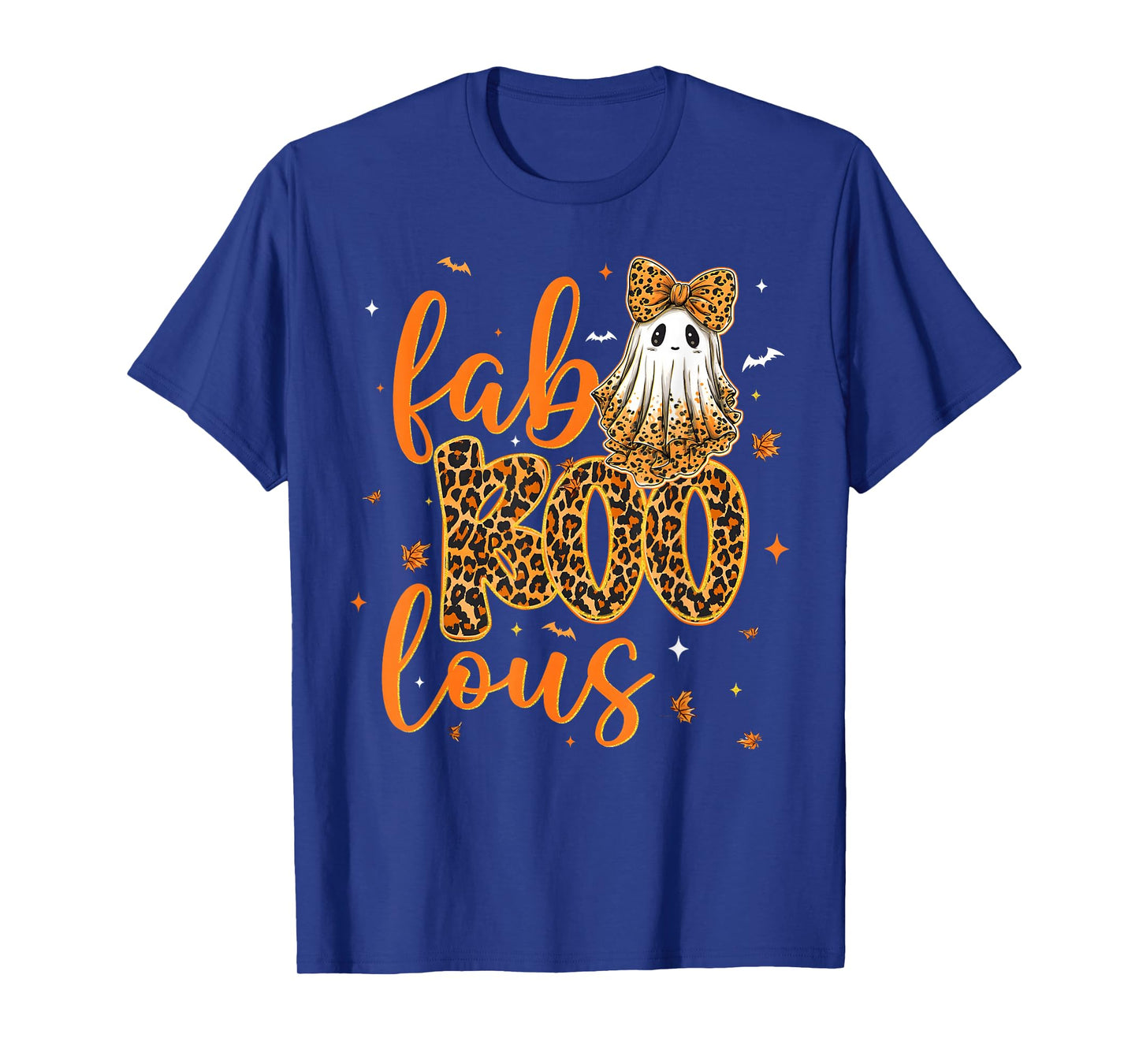Fab Boo Lous Funny Leopard Cute Coquette Bow Ghost Halloween T-Shirt