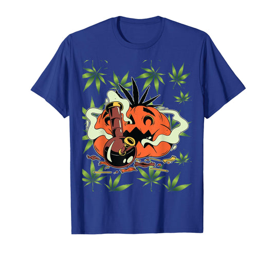 Mens Halloween Marijuana Costumes Accessories Pumpkin Bong T-Shirt