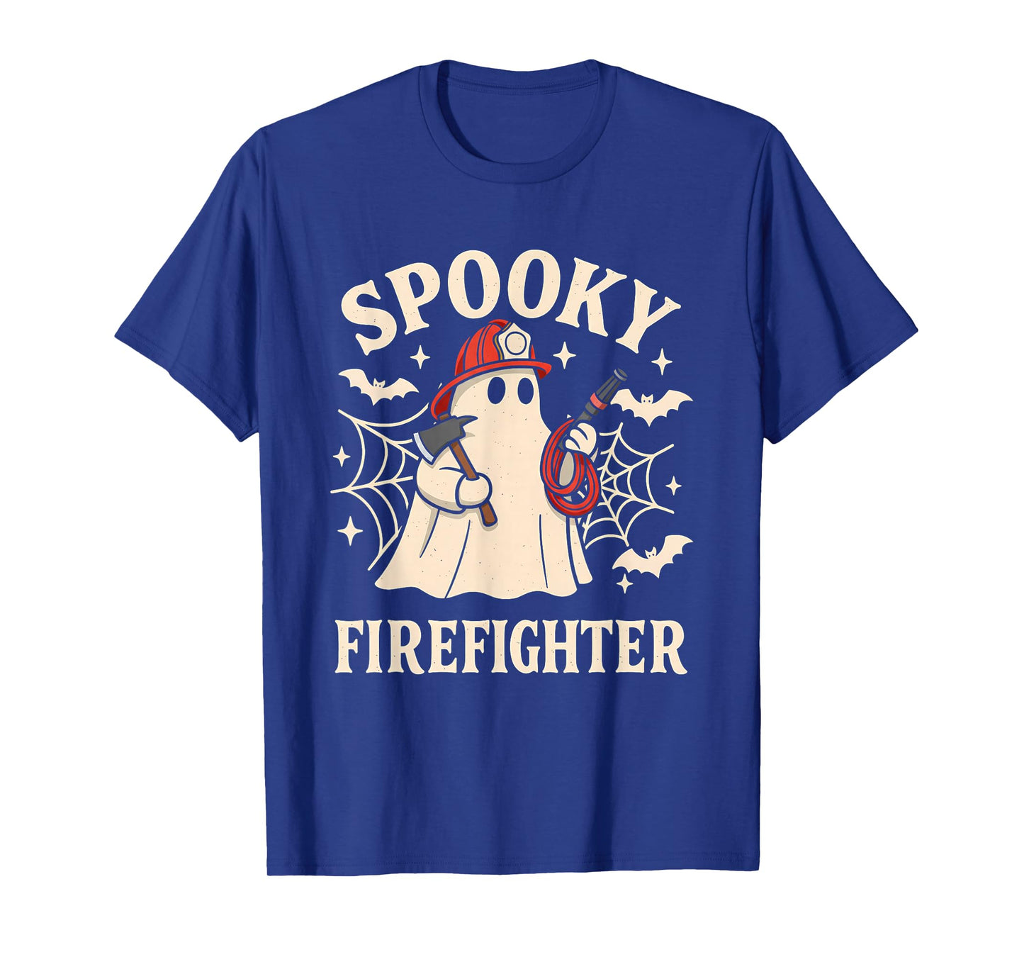 Spooky Firefighter Ghost Funny Halloween Costume Fire Man T-Shirt