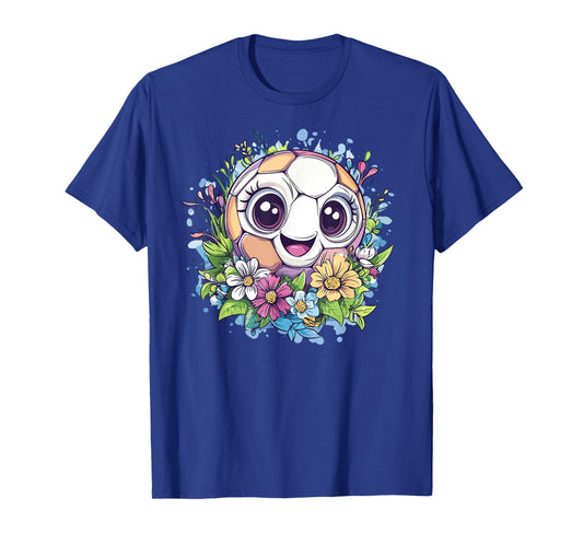 Cute Soccer Ball with Flower Art T-Shirt