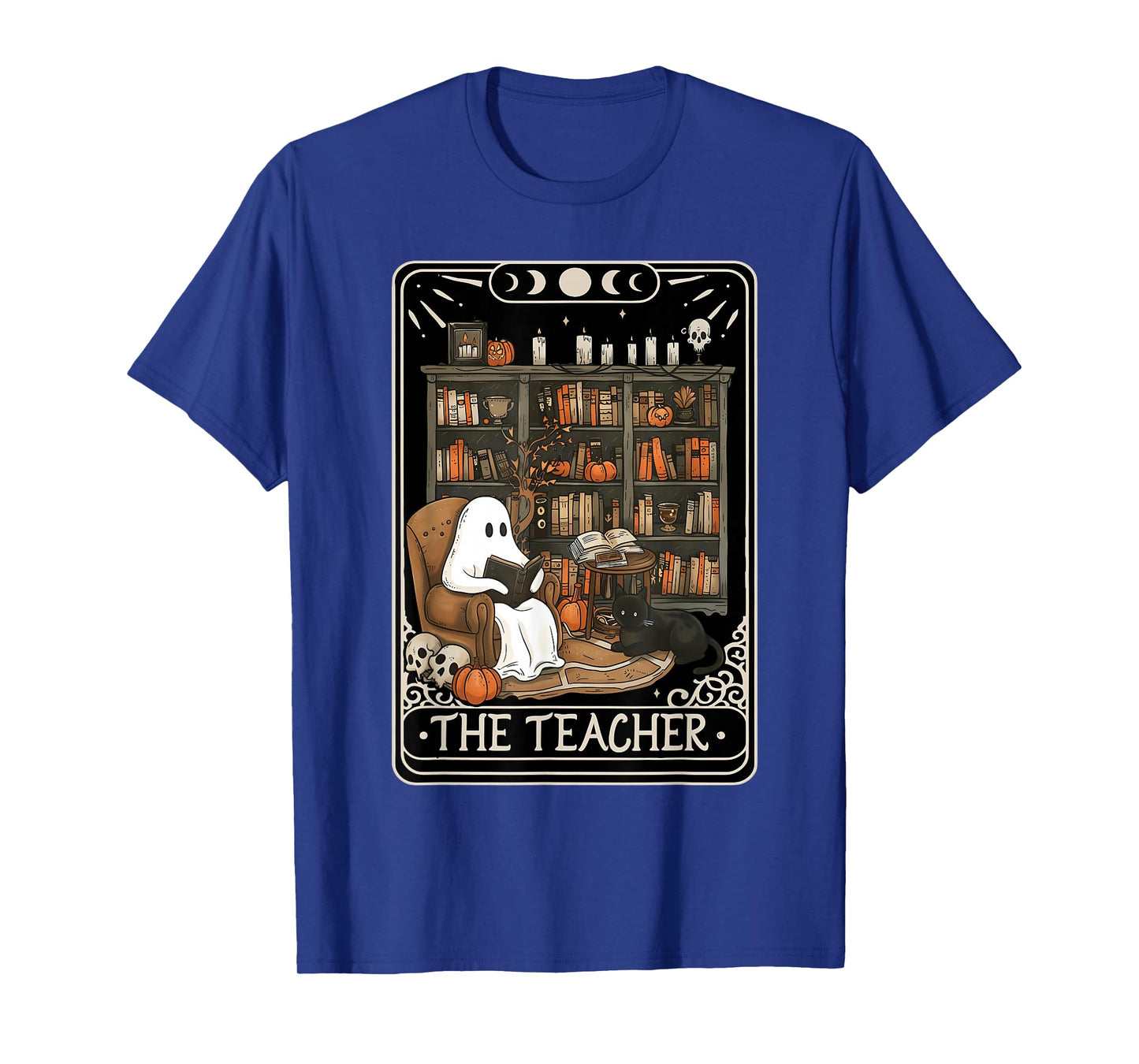 The Teacher Funny Ghost Book Reading Books Lover Halloween T-Shirt