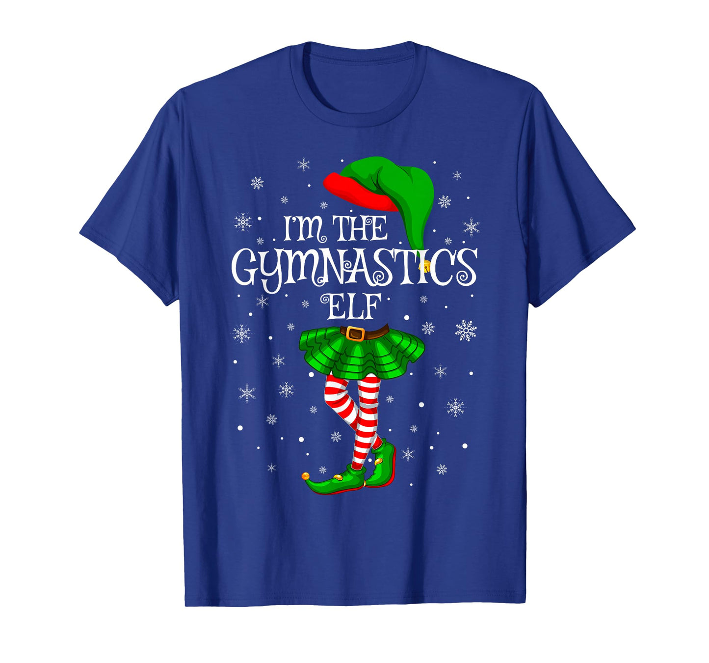 Gymnastics Elf Christmas Matching Family Women Girls Elf T-Shirt