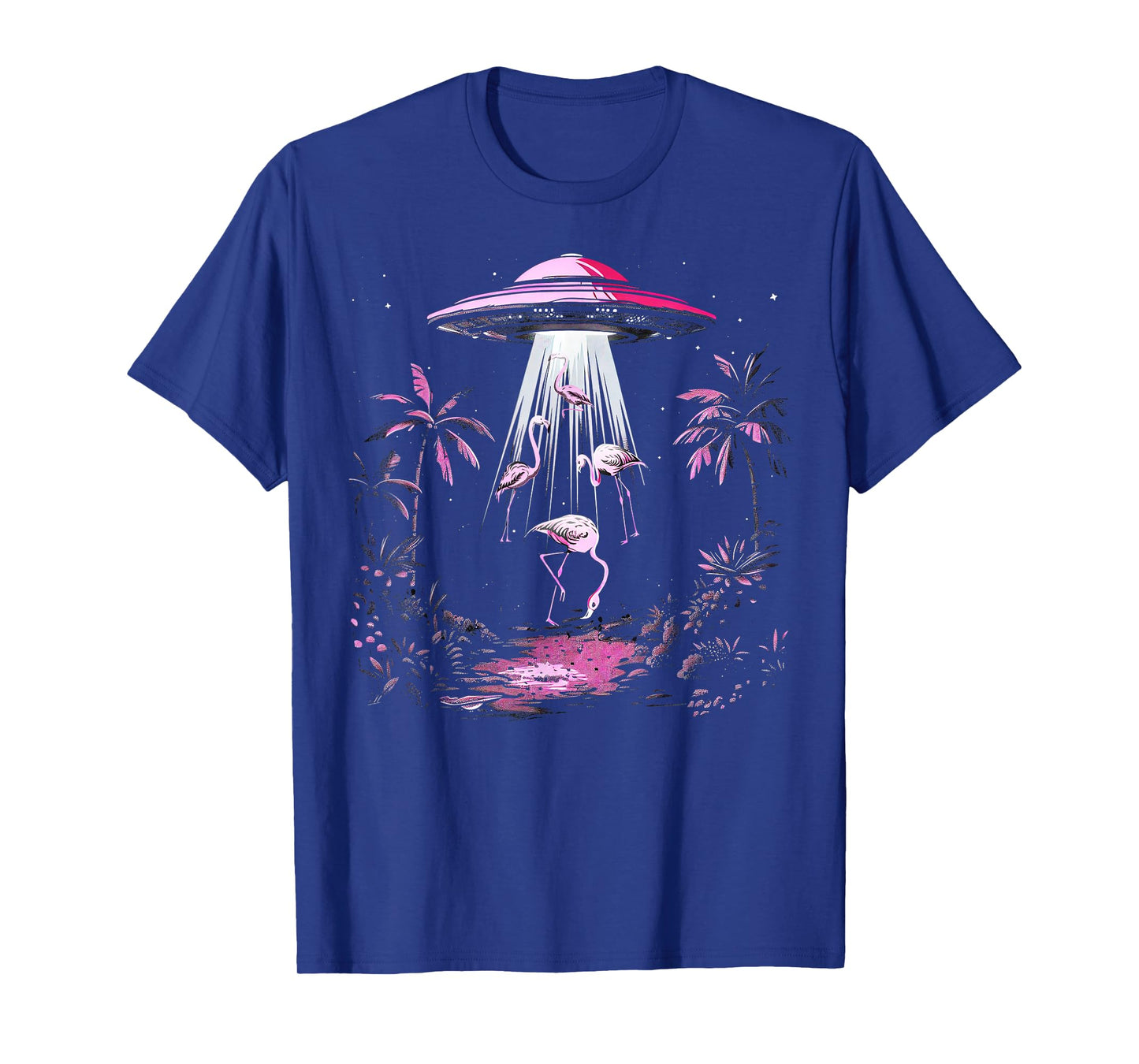 Flamingo Shirt Men Women Boys Girls Funny Alien Flamingo UFO T-Shirt