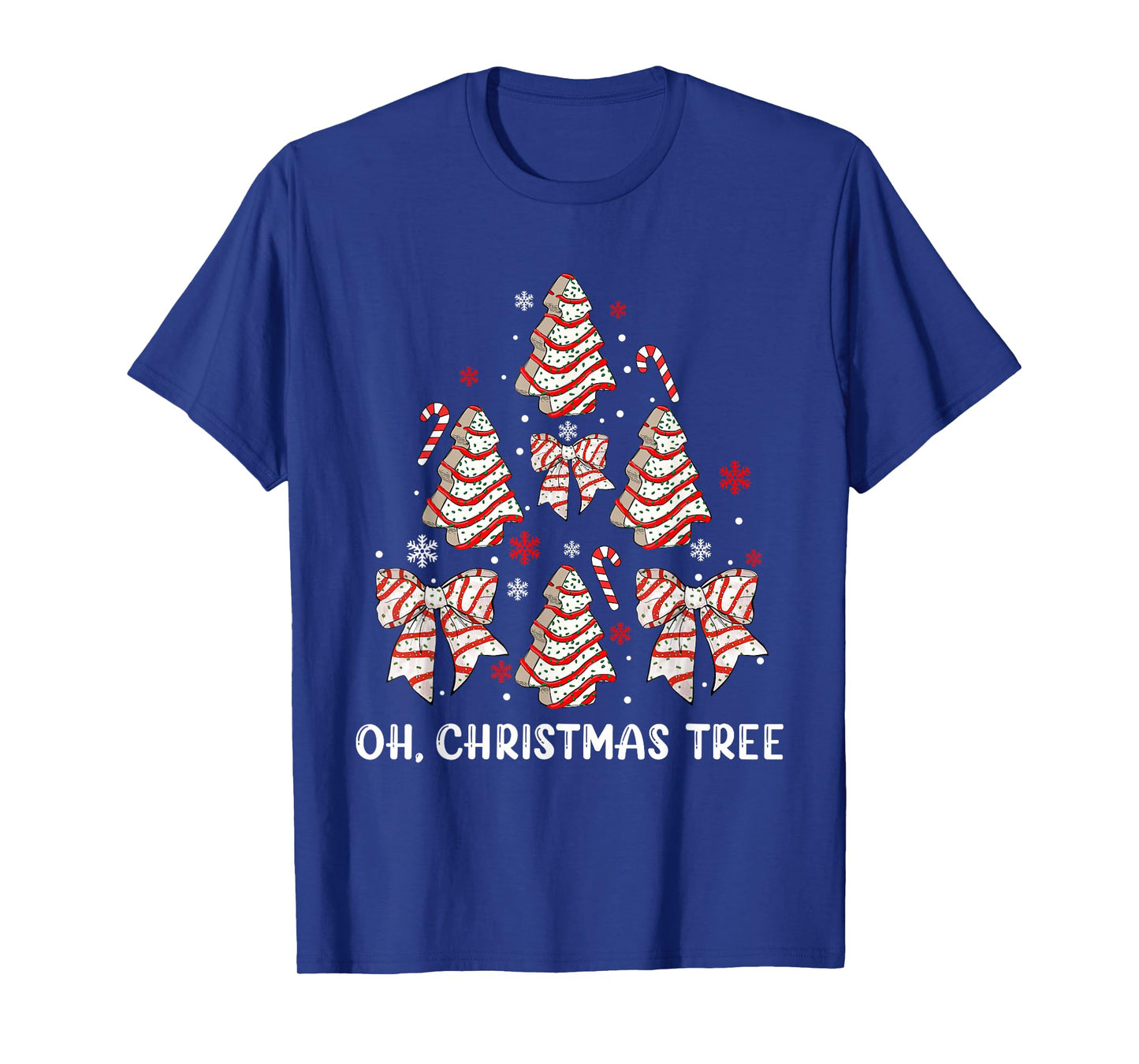 Oh Christmas Tree Cakes Debbie Becky Jen Cake Lovers Xmas T-Shirt