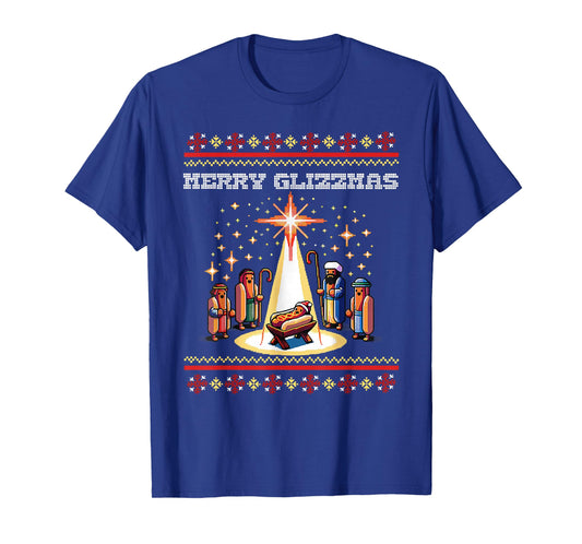Funny Merry Glizzmas Hot Dogs Family Group Ugly Christmas T-Shirt