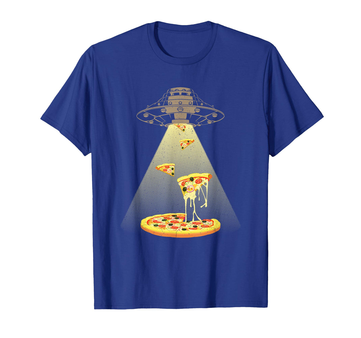 Cool Pizza For Men Women UFO Alien Eating Pizza Abduction T-Shirt