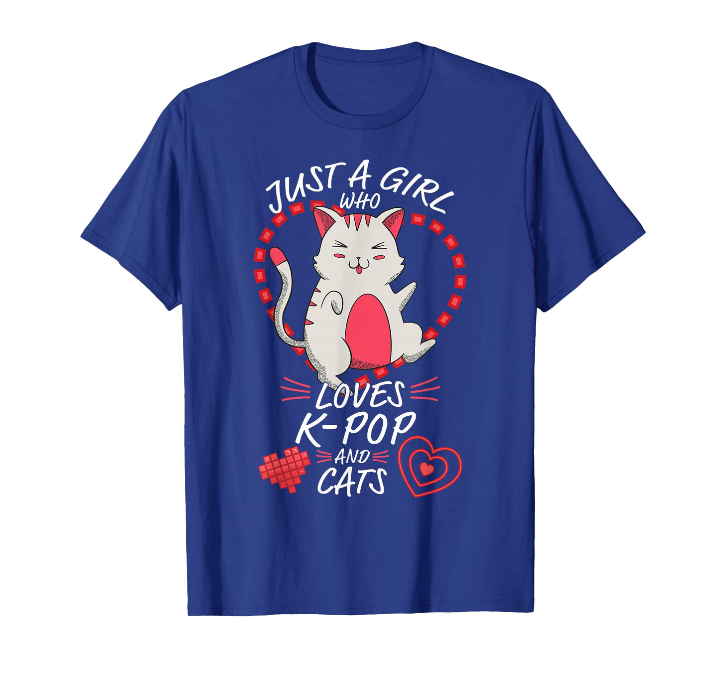 Just A Girl Who Loves K-Pop and Cats - Cute Anime Kawaii Cat T-Shirt