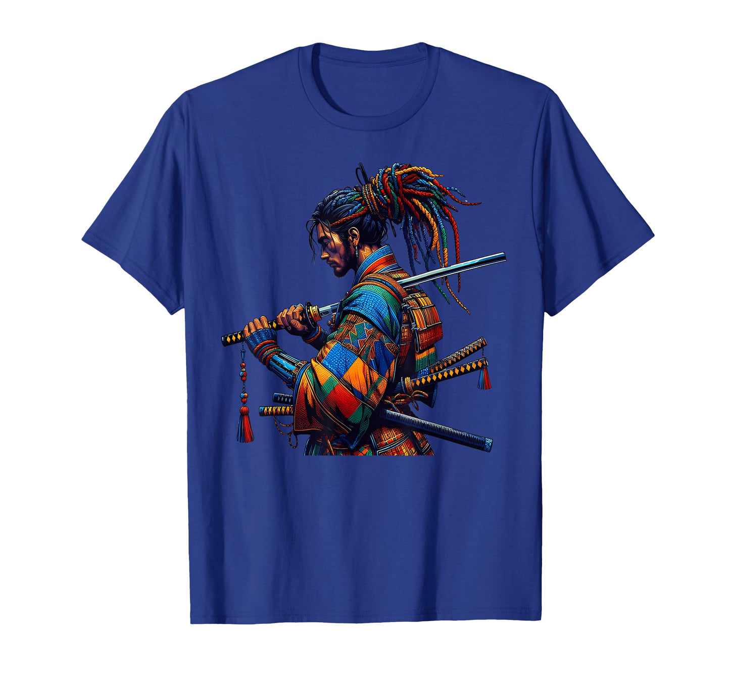 Afro American Samurai Japanese Style Bushido Art Design T-Shirt