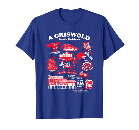 Christmas Vacation Quotes and Icons Collage Holiday Movie T-Shirt