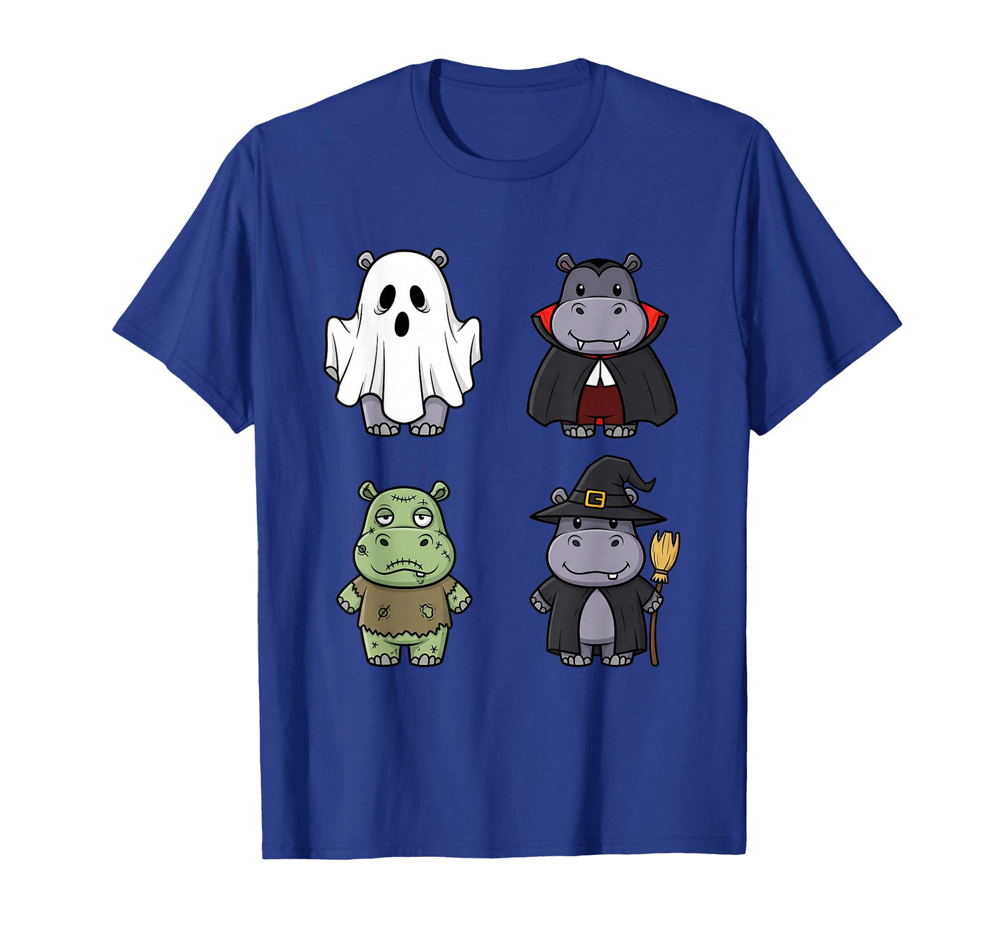 Funny Hippo Spooky Ghost Boo Horror Pumpkin Hippo Halloween T-Shirt