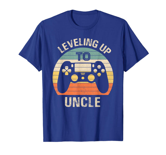 Leveling up to uncle 2025 funny video gamer vintage men T-Shirt