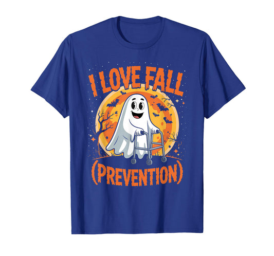 I Love Fall Prevention Physical Therapy Halloween Ghost T-Shirt